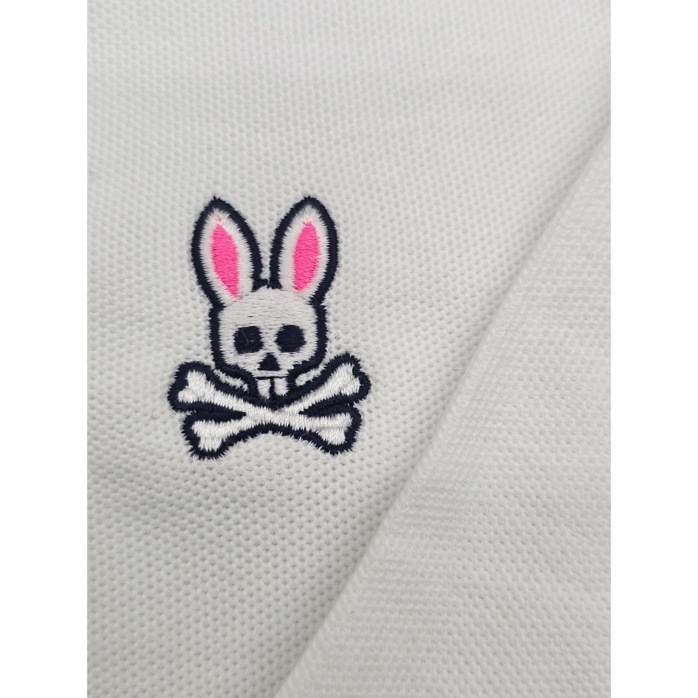 Psycho Bunny Kingsbury Pique Polo Mens 3XL White New NWT Short Sleeve Tipped - Picture 3 of 5